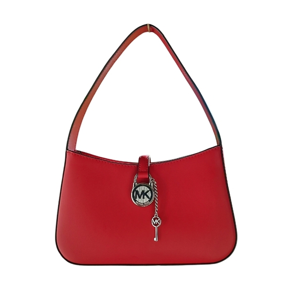Michael Kors Lyra Red Leather Shoulder Bag - Picture 1 of 6